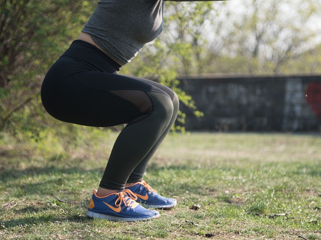 a woman doing a squat exercise
